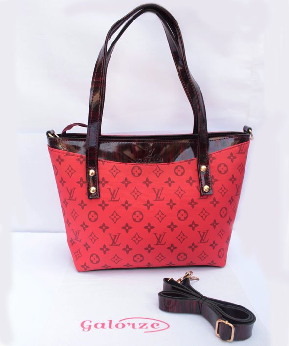 Galorze: red printed tote bag, spacious and light weight.