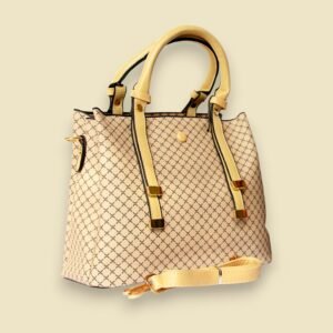 women off-white check design Handbag