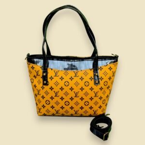 Yellow printed tote bag