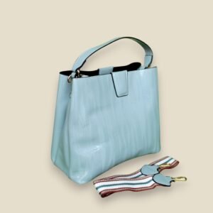 Glossy icicle-blue Handbag