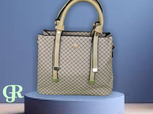 women off-white check design Handbag