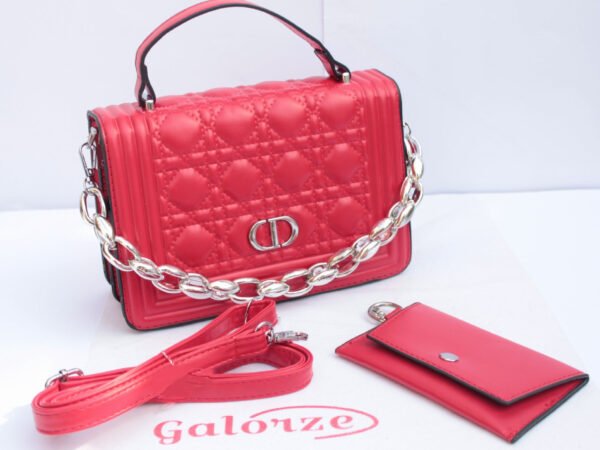 Galorze: Scarlet red crossbody bag, smart bag with a keychain pouch.