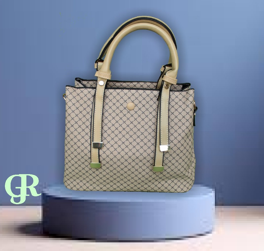 women off-white check design Handbag