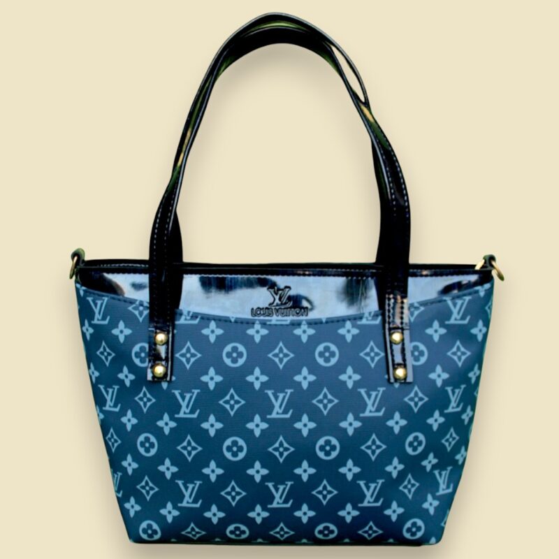 Blue printed tote bag
