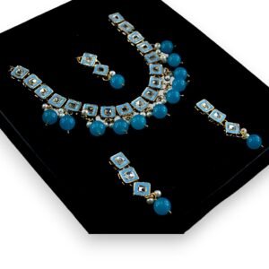 Blue cube necklace