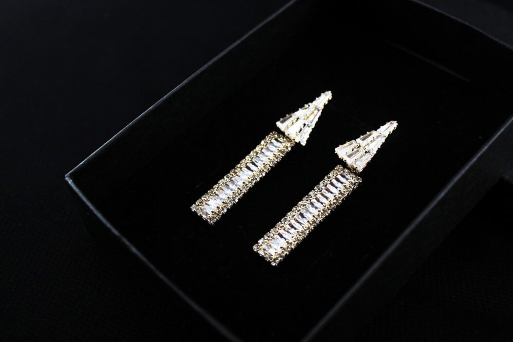 silver long earrings