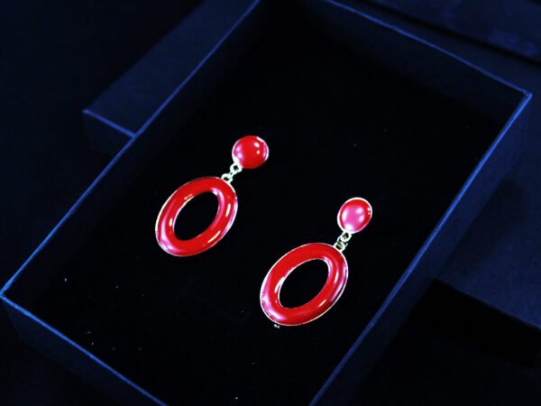 modern earrings red