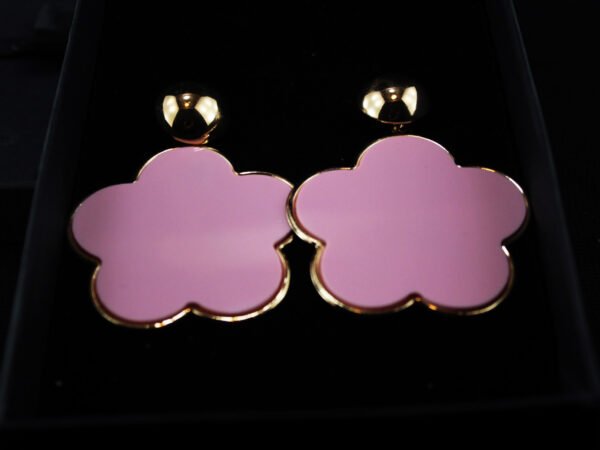 pink flower modern earring