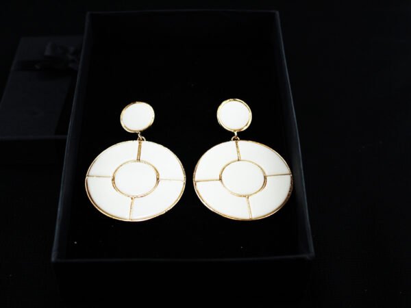 white modern earrings