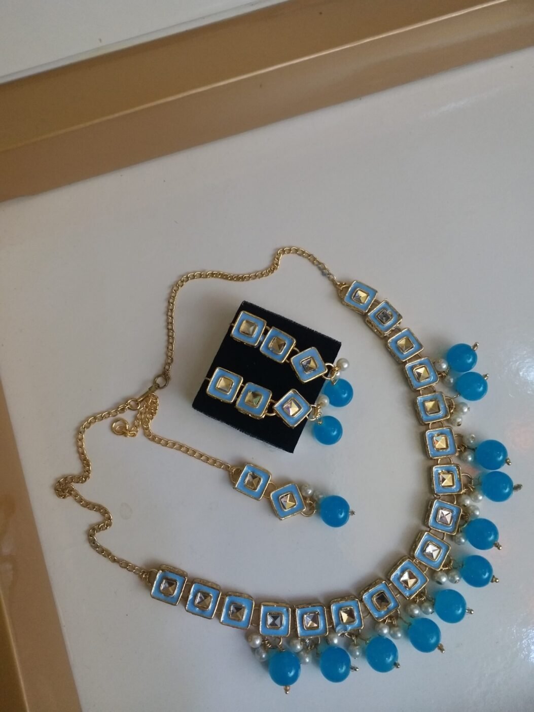 Blue cube necklace - Image 2
