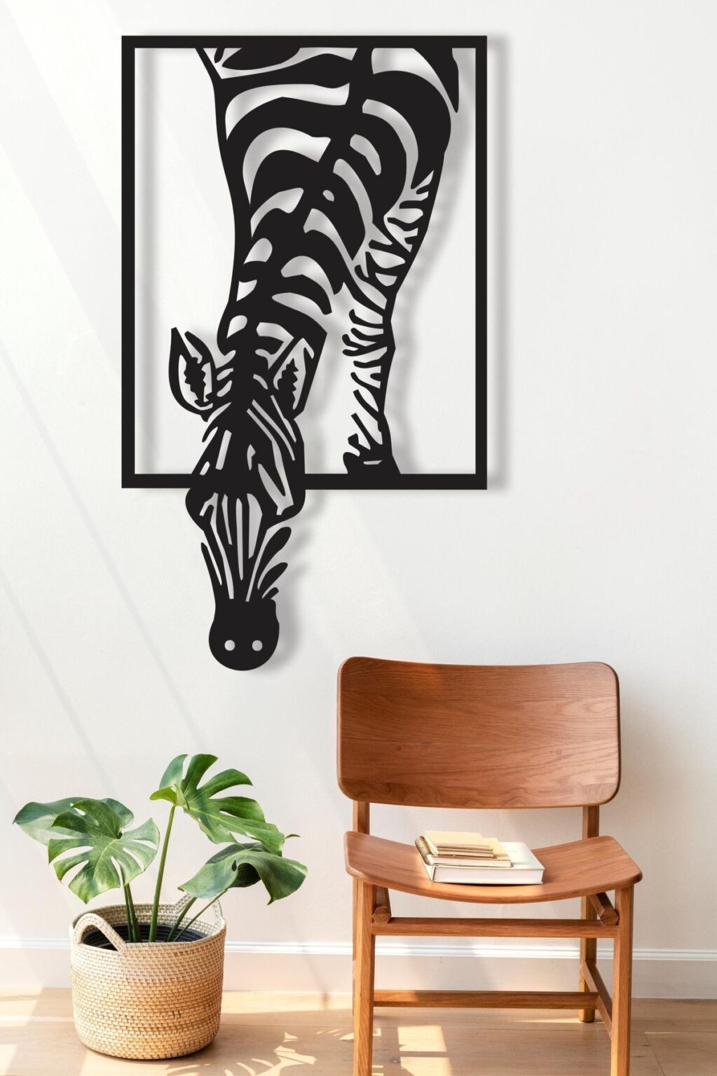 Geometric Zebra Metal Wall Art